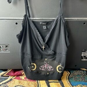 Black moth moon tank - size 1X